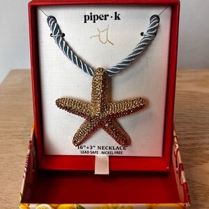 New with Box Piper K Gold Starfish Pendant Necklace